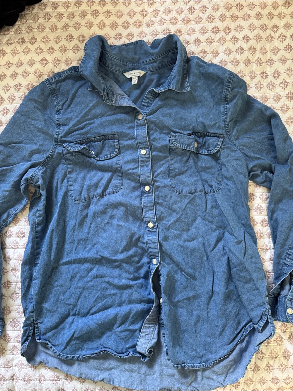 Lucky Brand Blue Denim Button-Down Shirt